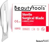 BeautyTools Pedicure Scalpelmesjes - Bistouri Mesjes Nr. 20 (100 Stuks) - Pedicure Mesjes - Individueel en Steriel Verpakt (BP-0683)