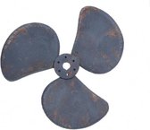 Wanddecoratie - Ijzeren Propeller Blauw 50 Cm