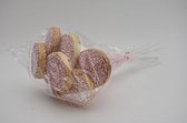 Bijstekers - Pak á 8 Beschuit Roze Groot Met Lint Op Stok 50cm