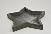 Kerstdecoraties - Houten Tray Ster Grey-wash 25x25x3cm