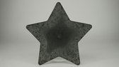 Kerstdecoraties - Tray Stervorm Grijs 16x16x1cm