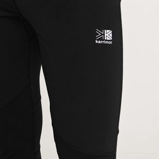 Zwarte Karrimor legging met wit Karrimor logo op de heup.