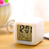 Alarmklok - LED wekker - MoodiCare Clock wekker - alarm, tijd, datum, dag en temperatuur- 7 kleuren