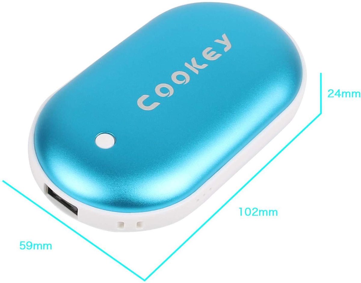 Cookey® Hand warmer blauw oplaadbaar en als Powerbank te gebruiken 5200mah  | geniet... | bol.com