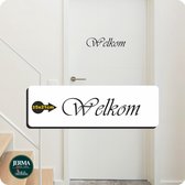 Welkom. Deursticker plakletters.
