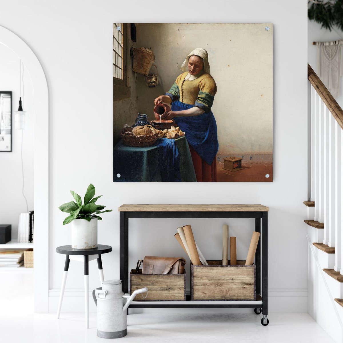 Schilderij Melkmeisje voordelige kunst aan de muur op golfkarton