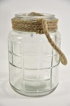 Glazen Vazen En Flessen - Glasvaas Dublin D16 H23cm Helder Met Jute Touw