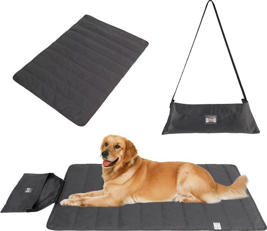 Honden reisdeken in handige tas - Dierendeken - Zwart - 100x70CM - makkelijk meenemen