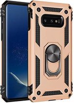 Samsung Galaxy S10E Hoesje - Anti-Shock Hybrid Armor met Kickstand Ring - Goud