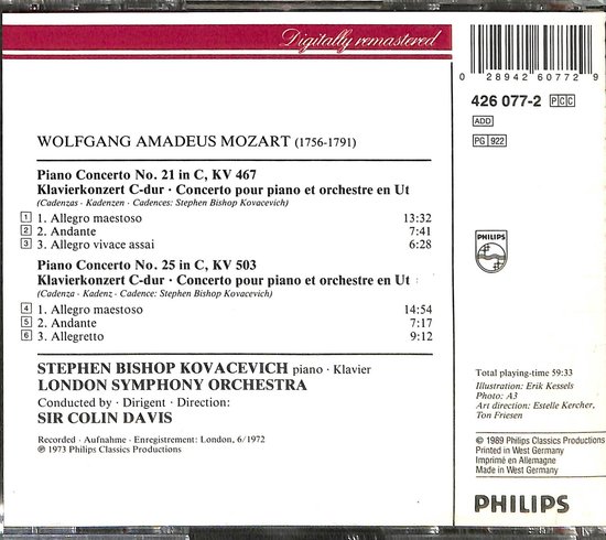 Mozart: Piano Concertos Nos. 21 & 25