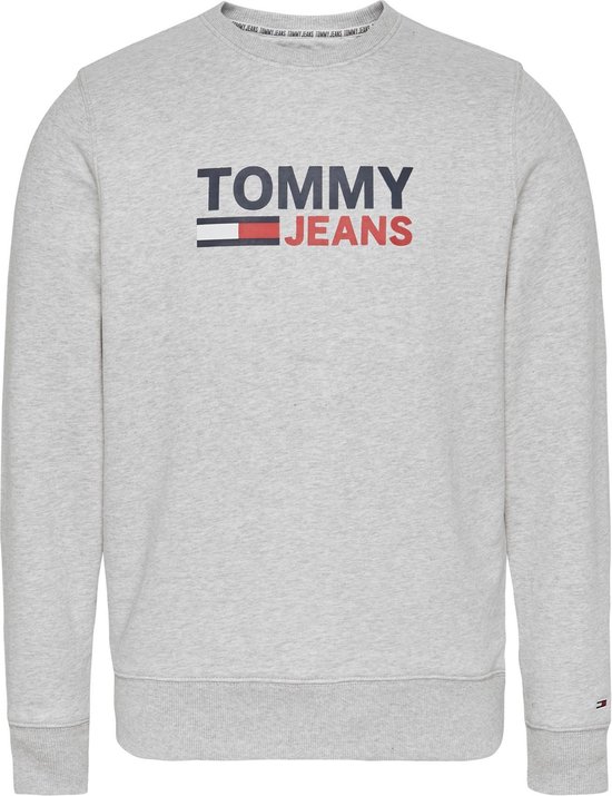 Tommy Hilfiger Classic Sweater Trui - Maat M - Vrouwen - Grijs:blauw/rood |  bol.com