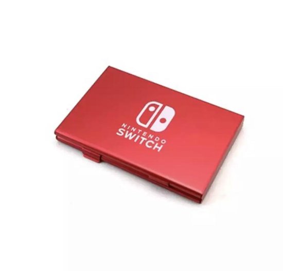Nintendo Switch Aluminium case Opbergdoosje Voor 6 spellen Rood