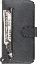 Portemonnee zwart wallet book-case rits hoesje Samsung Galaxy A51