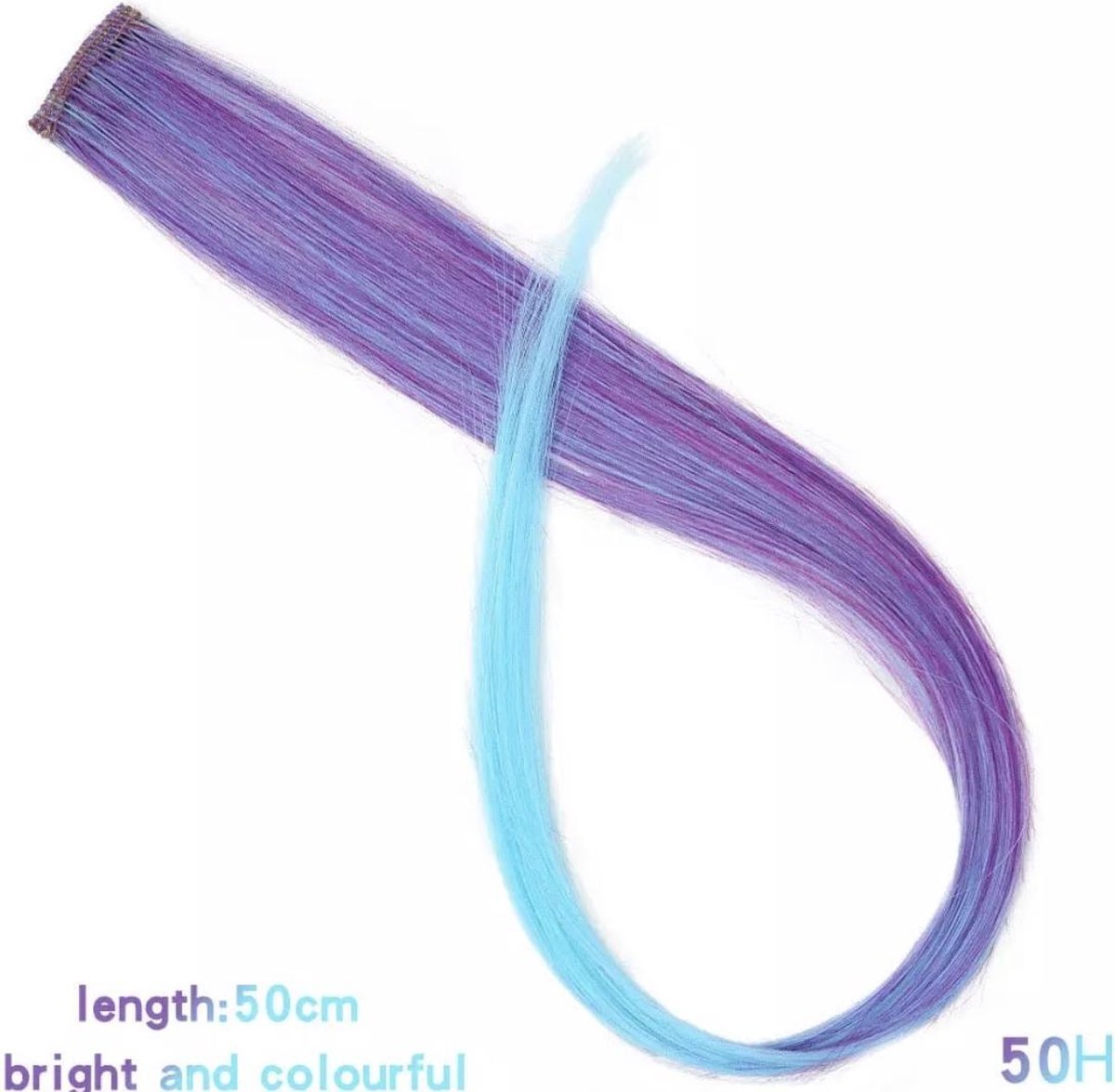 Clip in hair extension 1 paars/blauw - nep haar kinderen - plukje haar kind- ... | bol.com