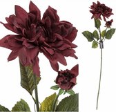 Kunstbloem Aluro Decoratie Bruine Dahlia 75 CM