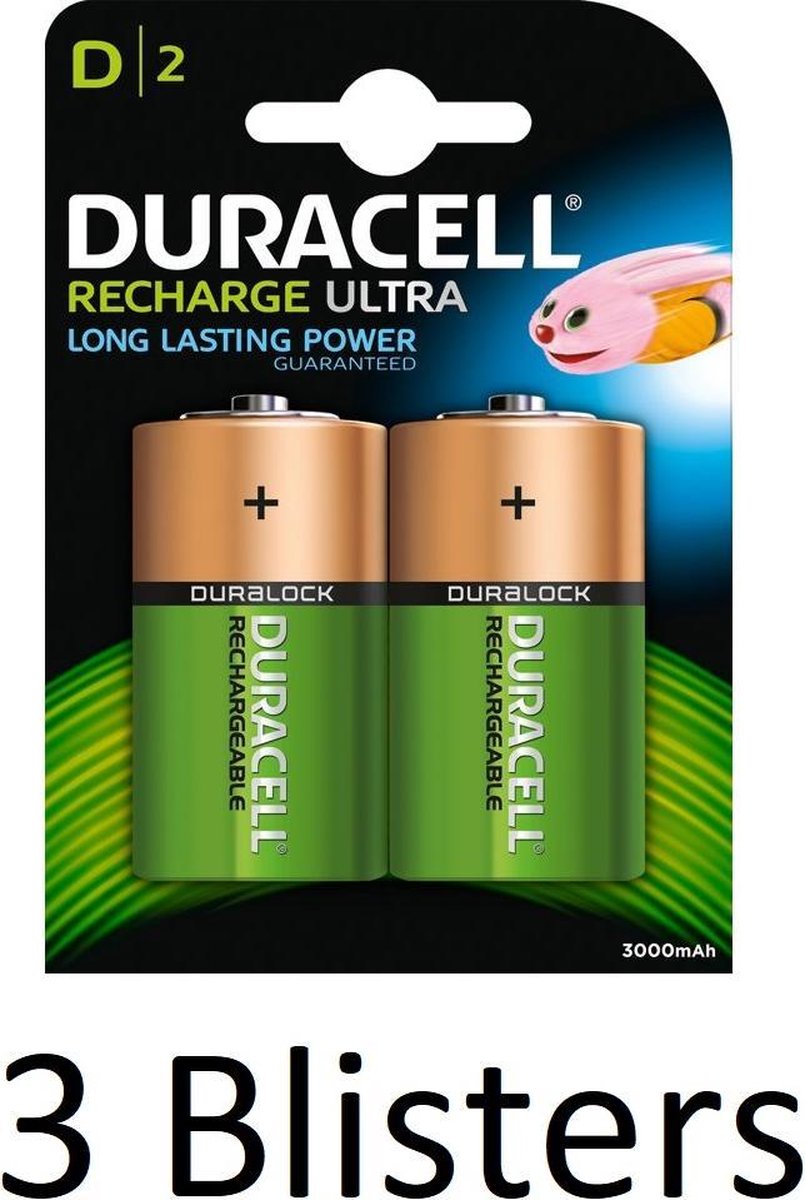 6 Stuks (3 Blisters a 2 st) Duracell D Oplaadbare Batterijen | bol.com