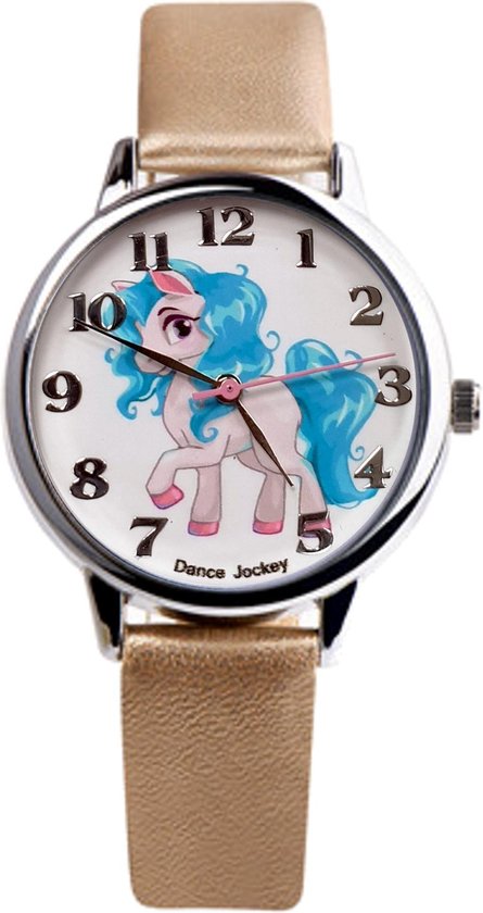 Fako® - Kinderhorloge - Eenhoorn - Unicorn - Soft - Goud