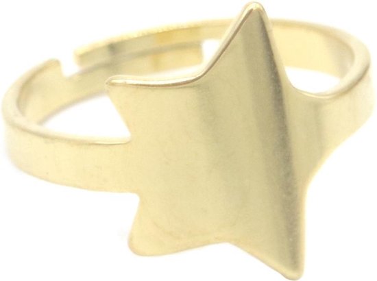 Ring avec étoile - Acier inoxydable - Taille unique - Dorée - Dielay
