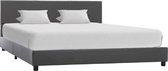 Bedframe Grijs Kunstleer (Incl LW Anti kras Vilt) 140x200 cm - Bed frame met lattenbodem - Tweepersoonsbed Eenpersoonsbed