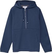 Hamilton and Hare Sweat Mid Zip Raglan Hooded Sweat Slate