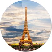 De Eiffeltoren | Parijs | Steden | Rond Plexiglas | Wanddecoratie | 60CM x 60CM | Schilderij | Foto op plexiglas