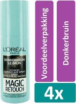 L'Oréal Paris Magic Retouch 75 ml Donkerbruin 4 stuks Voordeelverpakking