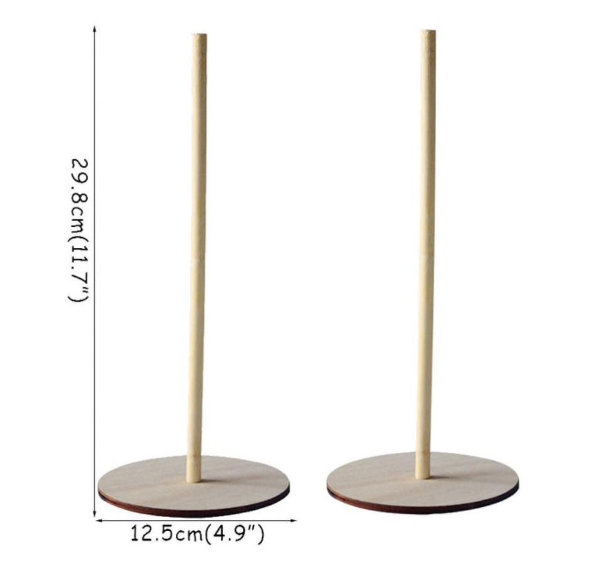 6 Houten Donutstandaards Met Een Basis Van 12,6 Cm En Een Steun Van 30 Cm Voor Bruiloften En Feesten~p182317092 6 Houten Donutstandaards Met Een Basis Van 12,6 Cm En Een Steun Van 30 Cm Voor Bruiloften En Feesten~p182317092