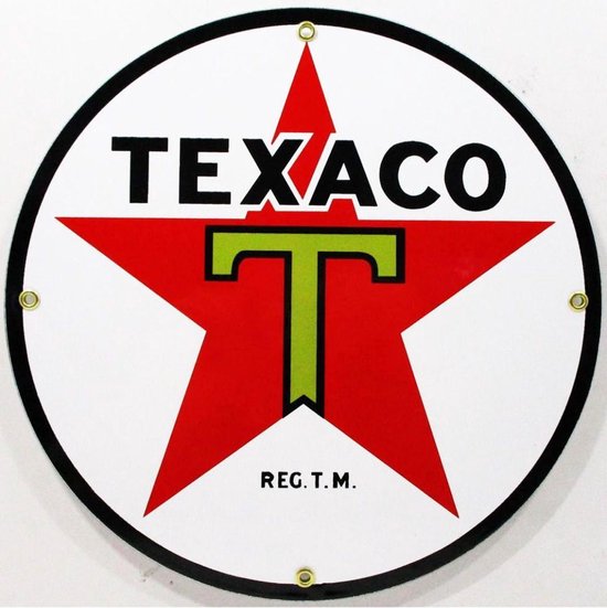 Texaco Ster Logo Emaille Bord 12