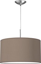 Home Sweet Home hanglamp Bling - verlichtingspendel Tube Deluxe inclusief lampenkap - lampenkap 40/40/22cm - pendel lengte 100 cm - geschikt voor E27 LED lamp - taupe