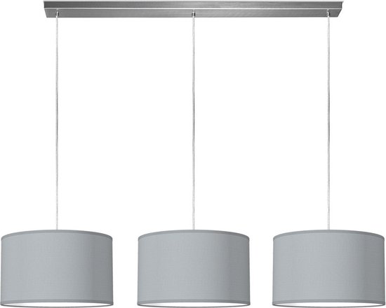 Home Sweet Home hanglamp Bling - verlichtingspendel Beam inclusief 3 lampenkappen - lampenkap 35/35/21cm - pendel lengte 100 cm - geschikt voor E27 LED lamp - lichtgrijs