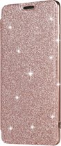 Flip Case Glitter voor Samsung Galaxy S10 - Roze - Hoogwaardig PU leer - Soft TPU - Folio