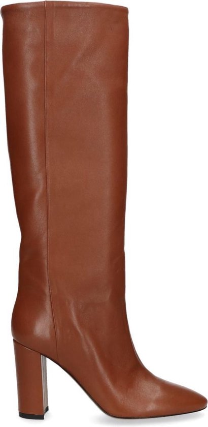 Sacha Dames Cognac leren laarzen met hoge hak Maat 39 Sacha Dames Cognac leren laarzen met hoge hak Maat 39