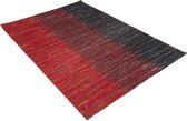 Modern tapijt - Miles zwart - rood 140x70cm