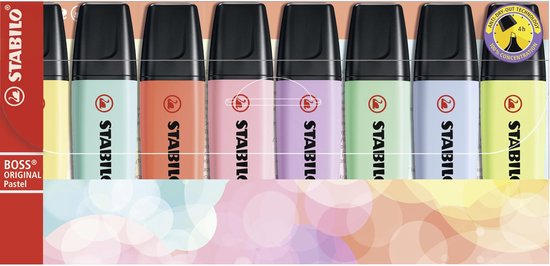STABILO BOSS ORIGINAL Pastel - Markeerstift - Markeren Met Pastelkleuren - Etui Met 8 Kleuren - STABILO