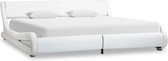 Bedframe Wit 180x200 cm Kunstleer (Incl LW Led klok) - Bed frame met lattenbodem - Tweepersoonsbed Eenpersoonsbed