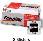 8 stuks (8 blisters a 1 stuk) Energizer Zilver Oxide Knoopcel 335 LD 1.55V