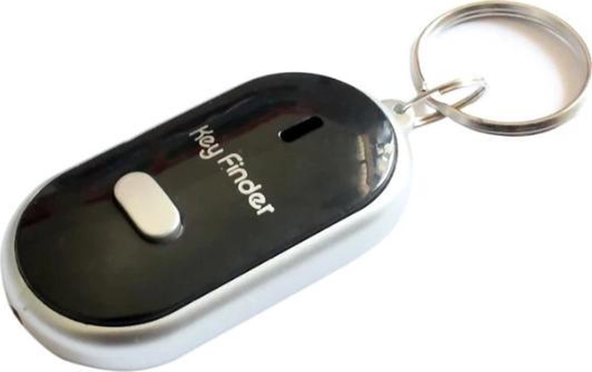 WiseGoods - Premium Keyfinder met Led Lamp - Sleutelzoeker - Fluitsysteem - Knippert en Piept - Led Lamp - Zwart