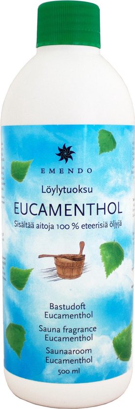 Eucamenthol versé sur des cristaux d'eucalyptus et de menthol