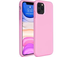 Hoesje - Geschikt voor Apple iPhone 11 Pro Max - Sterk & Shockproof - Siliconen Case - Hoes Cover - Telefoonhoes - Roze