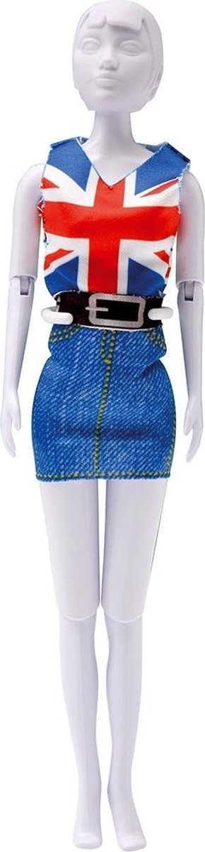 Dress Your Doll - Making Couture Outfit kit Combi Red Blue - Voor pop van 29cm - PN-0164621