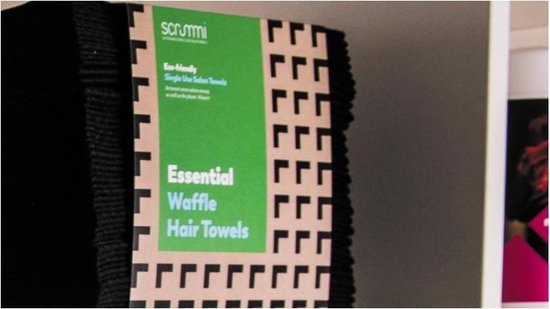 Scrummi Towels Scrummi Essential Waffle Black Hair Towels 80x40cm 700 stuks