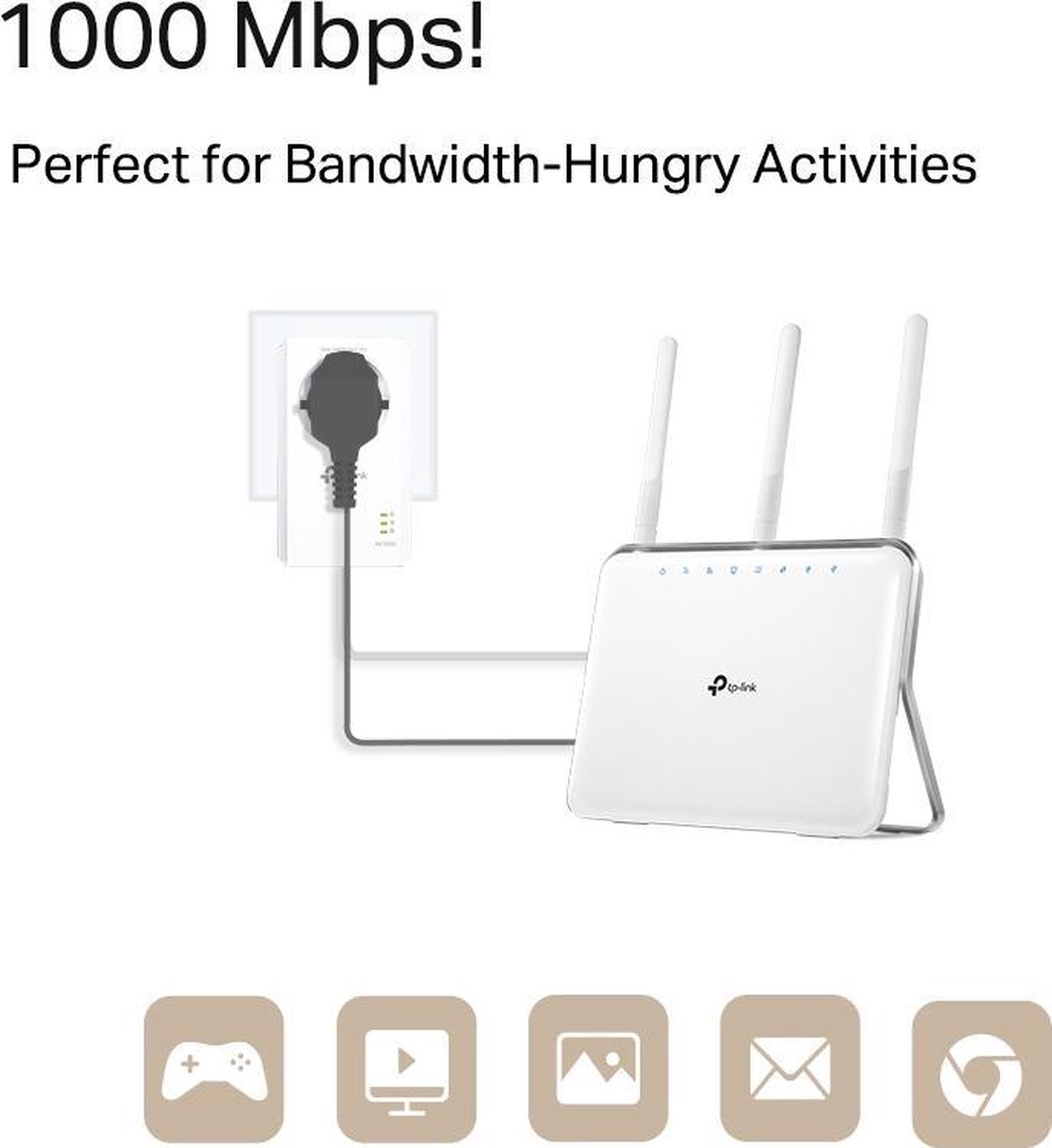 TPLink TLPA7017P KIT Powerline Adapter Zonder WiFi 1000 Mbps