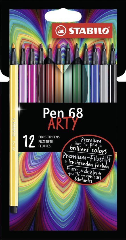 24 feutres de dessin STABILO Pen 68 - pointe moyenne - ARTY - Dessiner -  Colorier - Peindre