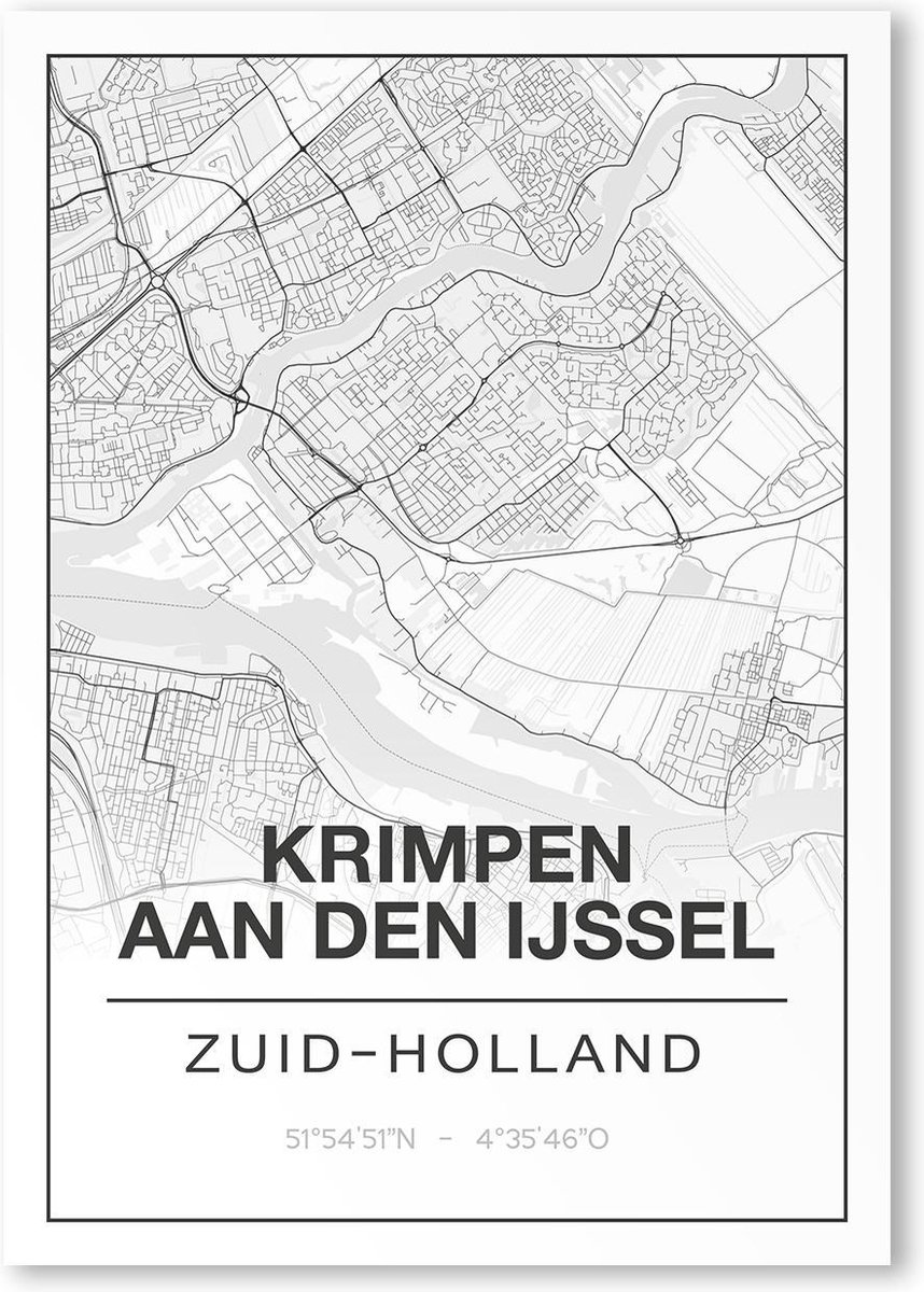 Poster/plattegrond KRIMPEN-AD-IJSSEL - 30x40cm | bol.com