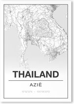 Poster/plattegrond THAILAND - 30x40cm