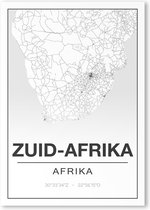 Poster/plattegrond ZUID-AFRIKA - 30x40cm