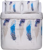 Dekbedovertrek Peacock Feathers -  2-persoons (200 x 220 cm) - Flanel - Zand - Nightlife Fresh