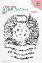 IFS020 Clearstamps Nellie Snellen Christmas Wreath - Idyllic Floral Scenes - advent krans stempel kerstmis