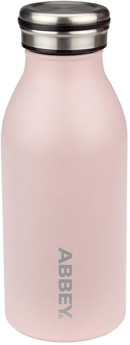 Abbey Drinkfles Dubbelwandig - Victoria - 0.35 L - Licht roze/Zilver - 0,35 L