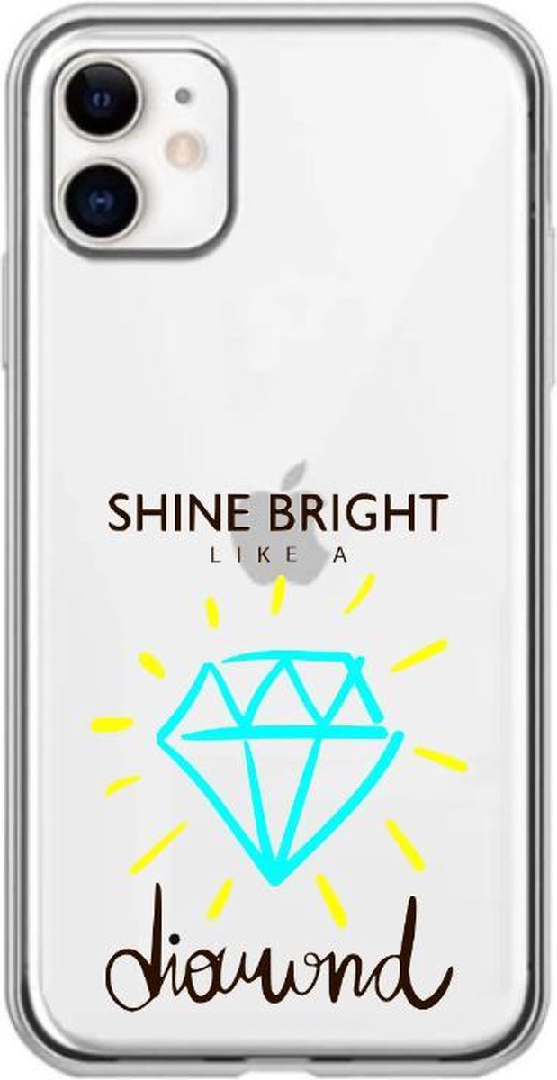 Apple Iphone 11 transparant siliconen hoesje - Shine bright like a diamond